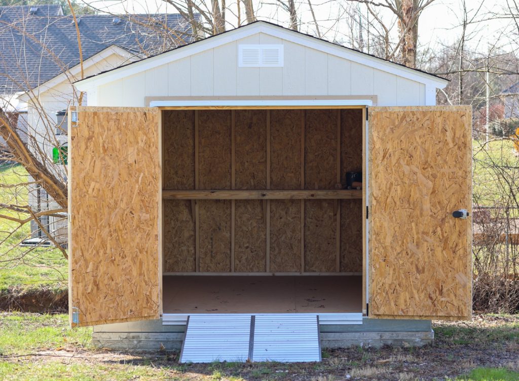 Shed with open doors